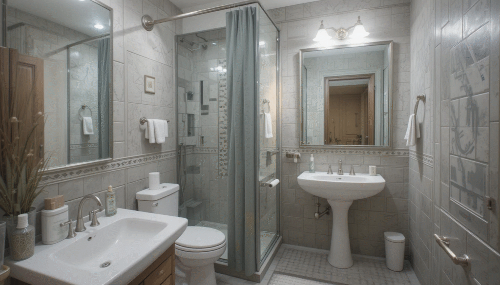 A closed-off section allows multiple people to use the space at once.
