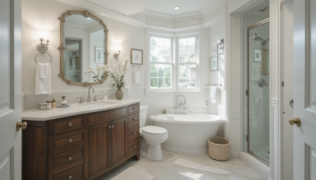 Keep it bright and clean with whites, grays or soft tones.