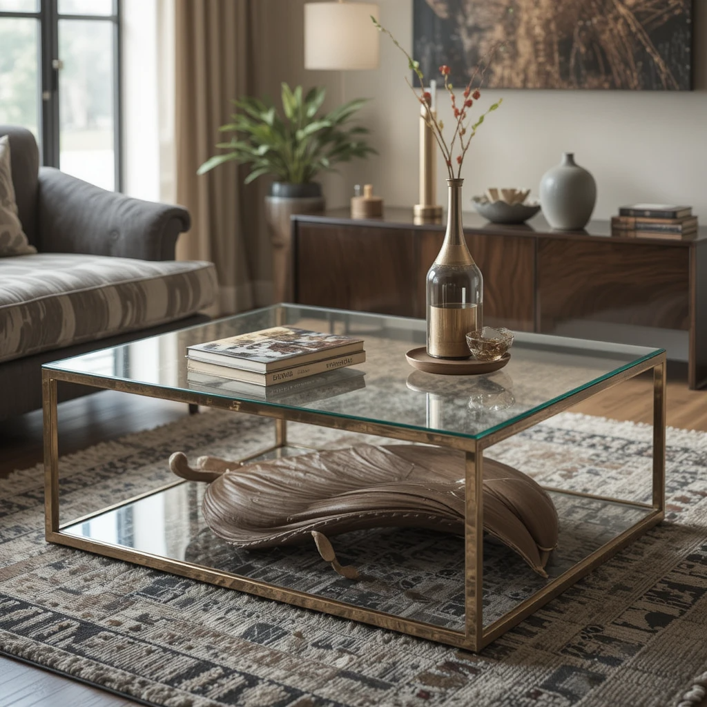 Glass-Top Coffee Table