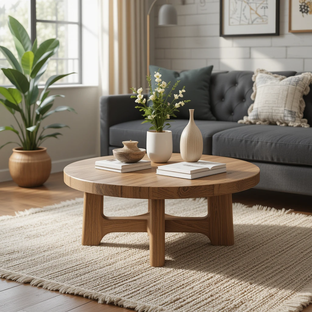 Round Wooden Coffee Table